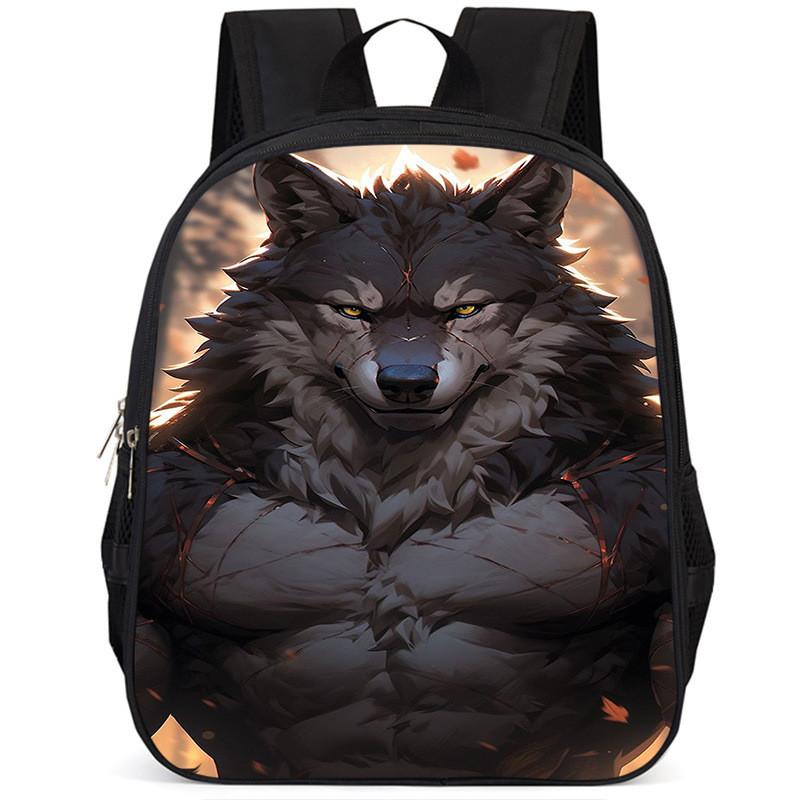 Large Capacity Wolf Animal Backpack For Kids Lightweight And Comfortable Oxford Fabric