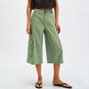 Women's Wide Leg Pants With PocketsHigh Waisted  Caual Loose Cropped Trousers