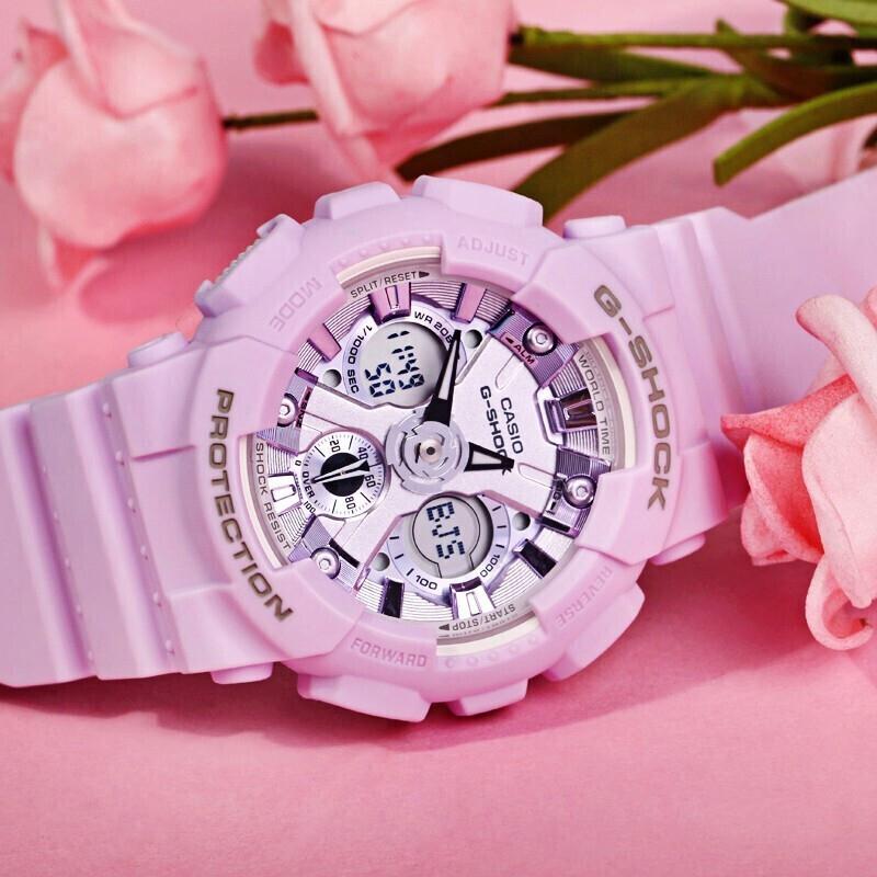 Casio Shock Resistant Dual Display Series Quartz Watch Women watches Purple GMA-S120DP-6A