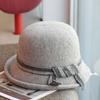 Autumn And Winter Woven 100% Wool Women'S Fisherman Hat, Japanese Versatile And Western-Style Retro Upturned Edge Top Hat