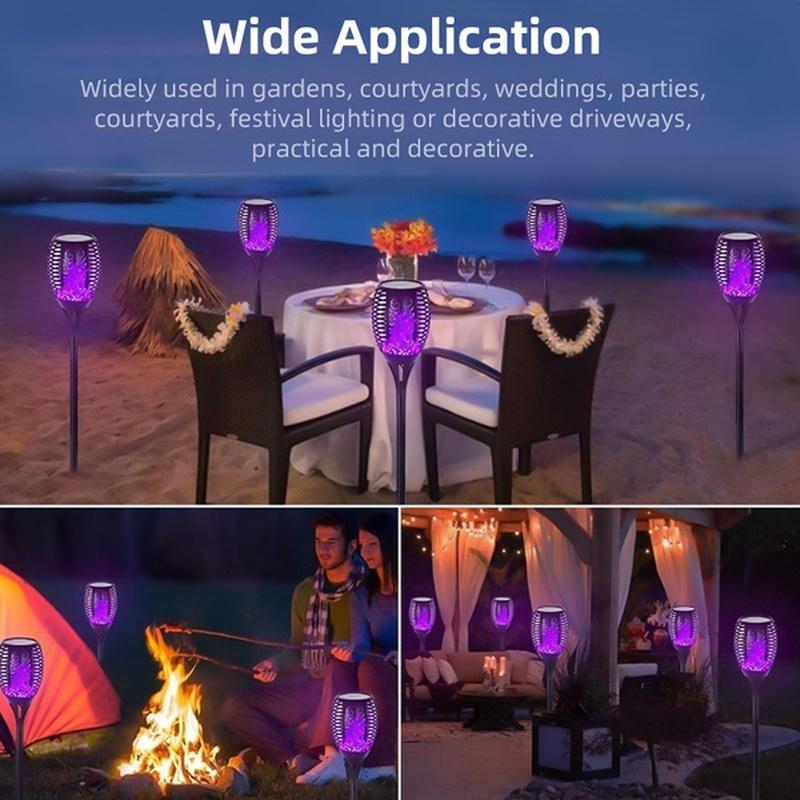 96LED Solar Flame Flashlight Waterproof Garden Decoration Outdoor Lawn Path Courtyard Terrace