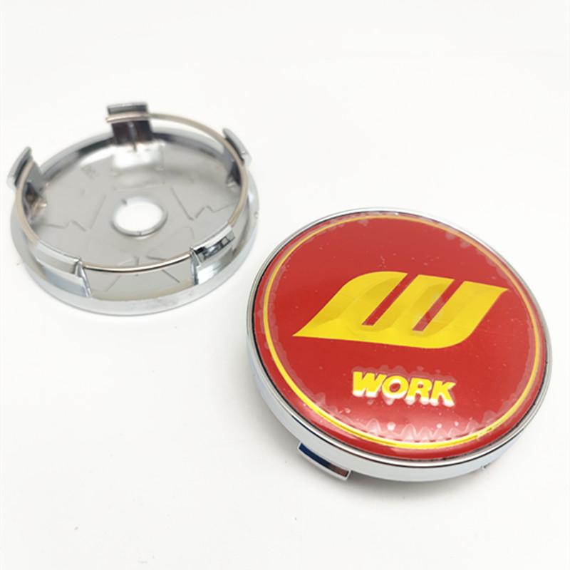 4pcs 60mm 56mm VS W Work Center Caps Car Wheel Hub Cover Emblem Badge Auto Styling