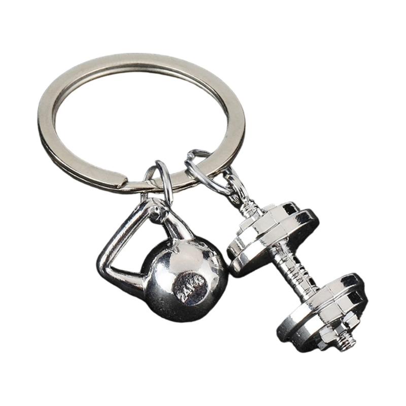 Trendy Workout Inspired Keychain Zinc Alloy Dumbbell Charm For Active Individuals Unique Fitness Gift Choice