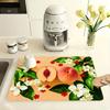 1Pcs Rubber Drying Mat With Absorbent Print For Coffee Shop Restaurant Kitchen Carpet Tableware Durable Diatom Mud Table Mat Pet Mat Coffeeware