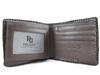 Luxury Crocodile Leather Wallet Brown Braided Edge [Pelgio] Bi-fold