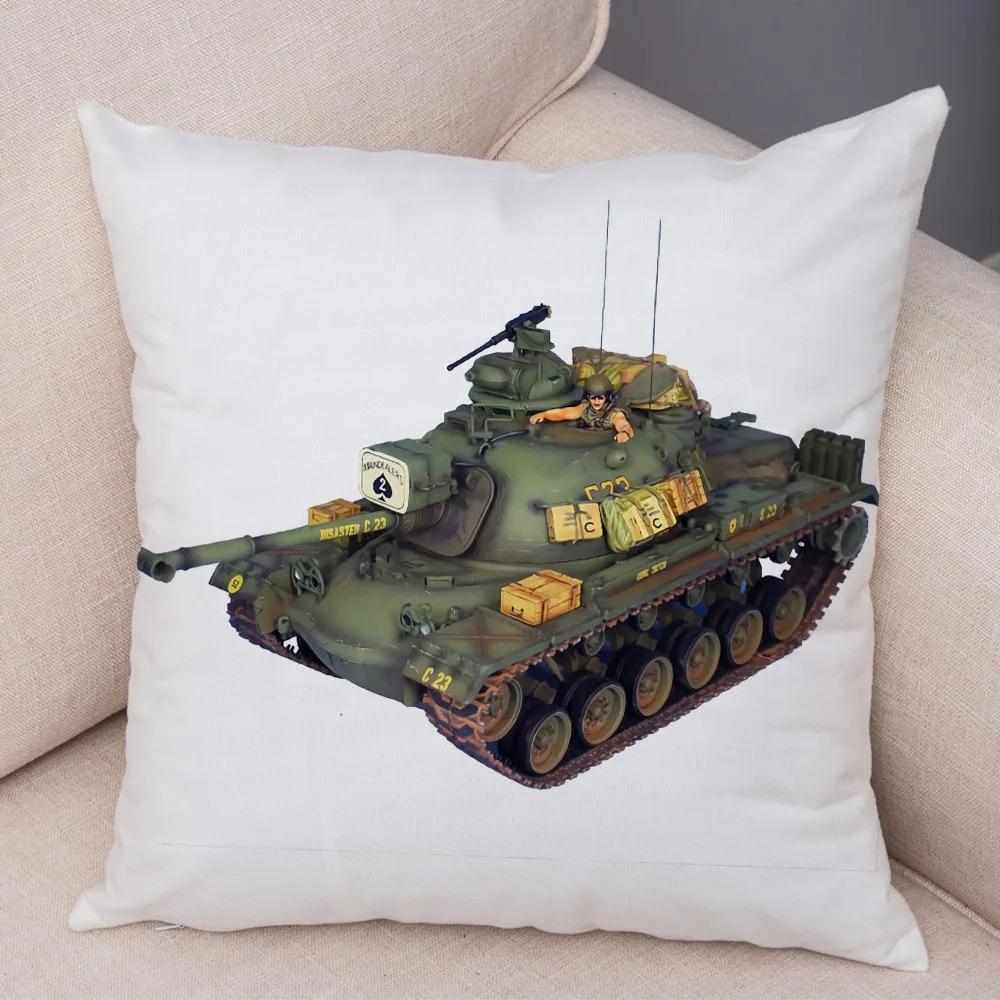 Toy Tank Pattern Pillowcase Office Living Room Car Ornaments Home Pillowcase