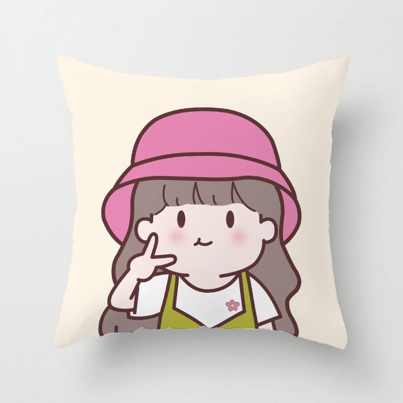 Cute Couple Simple Puppy Pillowcase Dormitory Decoration Office Living Room Sofa Home Pillowcase