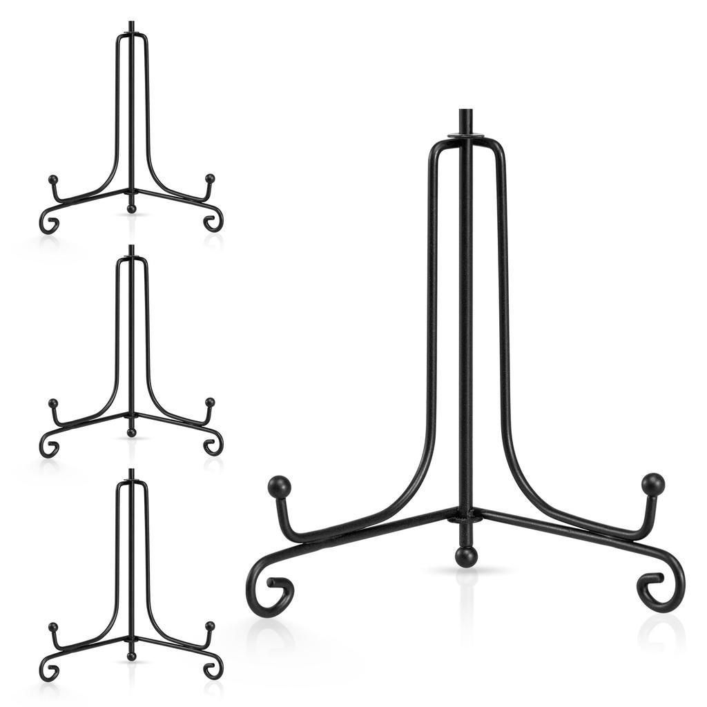 Artliving Plate Stands for Display, 4 Inch Black Iron Easel Plate Display Photo Holder Stand, Displays Picture Frames, Decorative Plates