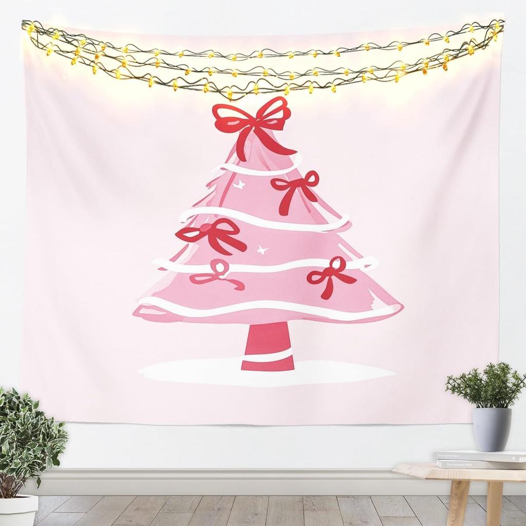 Merry Christmas Tapestry Santa Claus Wall Art for Living Room Bedroom Snowflake Wall Hanging Blanket Holiday Gift Home Decor