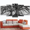 Canvas Wall Art 5 Piece Black And White Tree Posters Home Modular Decor Modern Prints Living Room Decoration Paintings Pictures