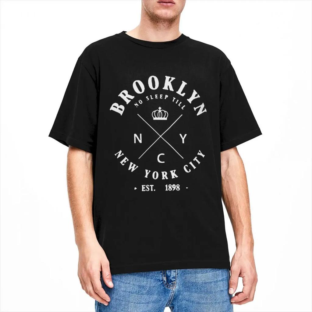 Creative Brooklyn Est.1898 New York T-Shirts Men Women's Cotton Letter Print Tees Shirt Adult Clothes