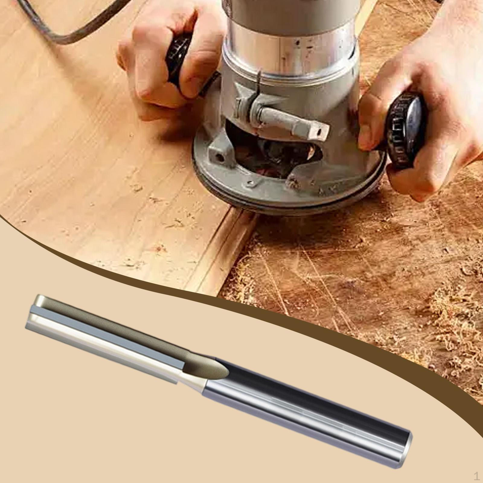 

Flute Straight Router Bit 1/4 inch Shank Alloy Steel, Wood Milling Cutter, Flush Trim for 6mm