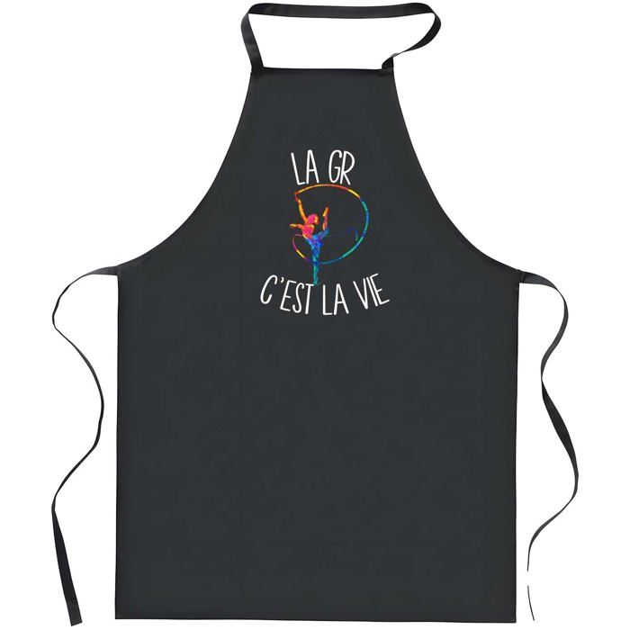 Tablier de cuisine - C'est la Vie - Noir - Impression bretonne - Coton résistant