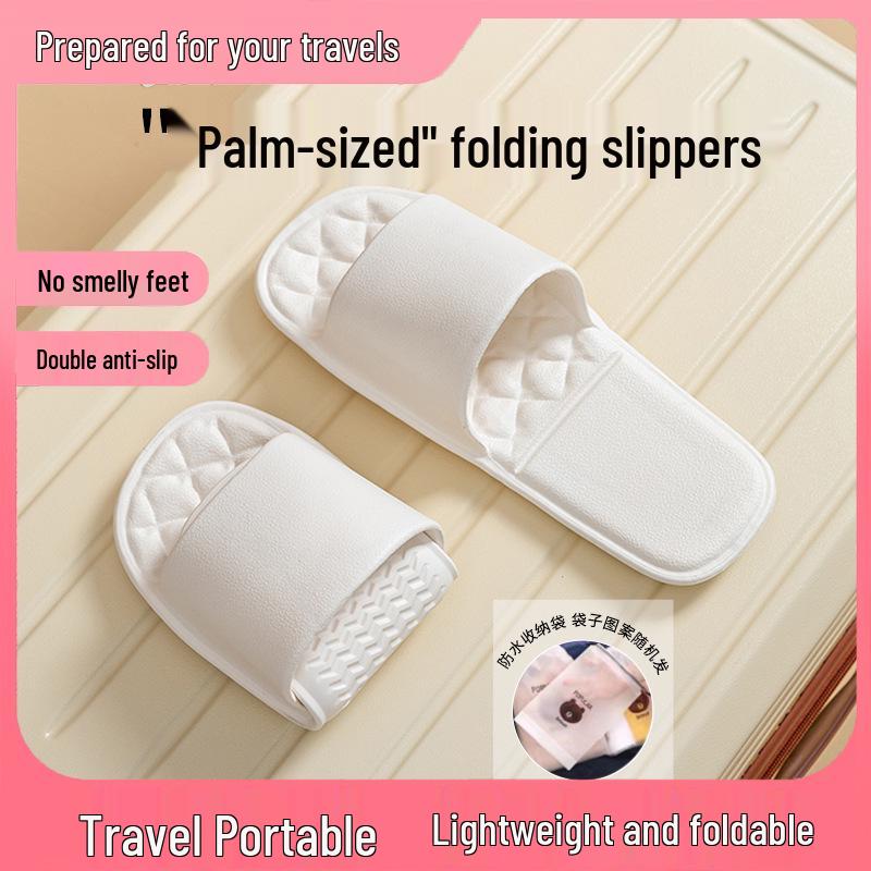 Foldable Anti-slip Travel Slippers for Women - Portable Home, Hotel, or Pool Use