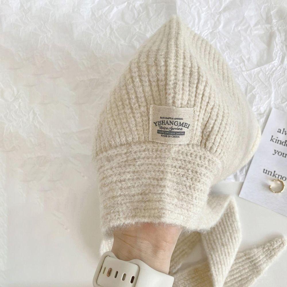 Mützen im koreanischen Stil Sturmhauben Skullies Weiche Schalmütze Vintage Kältefeste Kapuzenmützen Damen