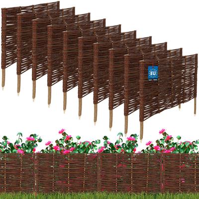 Kotarbau® Garden Fence Palisade Edging Wicker Driven Fence 60 X 40 Cm Set Of 10
