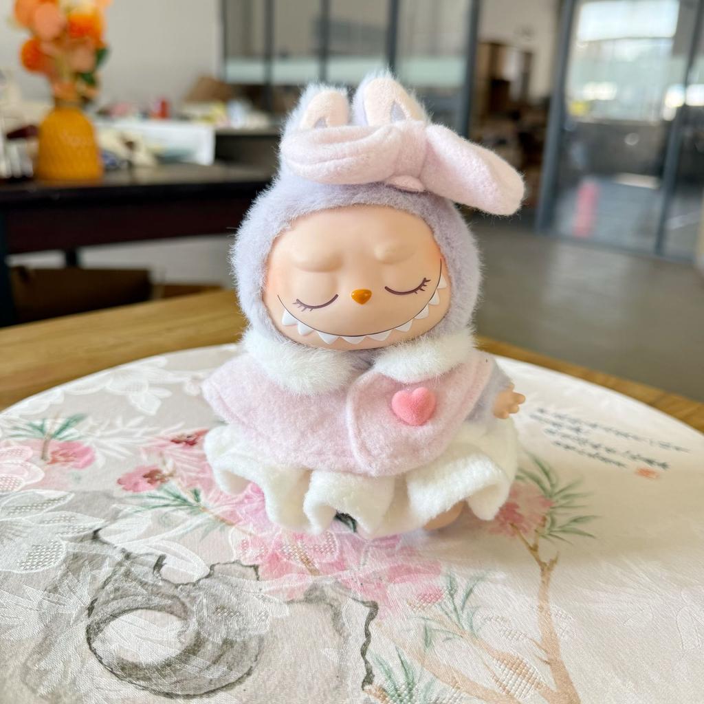 For 15-17cm Labubu V1 V2 outfit clothes vinyl face doll clothes Macaron best decoration fashion clothes