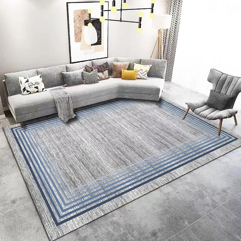 Classical Living Room Decor Carpet Home Decoration Gold Border Soft Rugs for Bedroom Washable Lounge Mat Elastic Floor Carpet