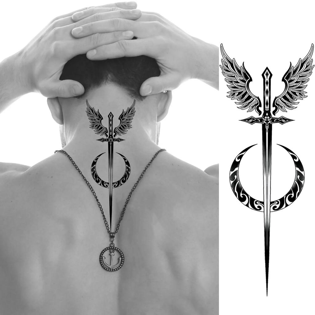 1 Foglio Tatuaggi Temporanei Vichingo Maori Drago Totem per Uomo Avambraccio Collo, Adesivi Tatuaggio Finti Temporanei Impermeabili Tatuaggi Realistici