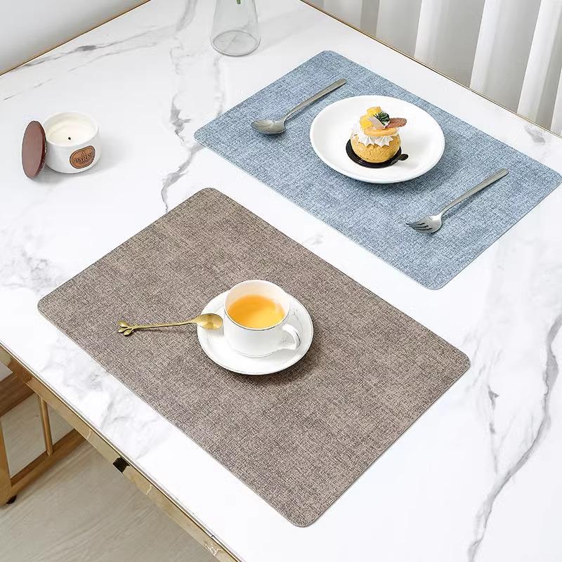 Dual-Sided Luxury Leather Placemat - Nordic Minimalist Design, High-end Waterproof & Heat-resistant Table Mat for Western Dining.