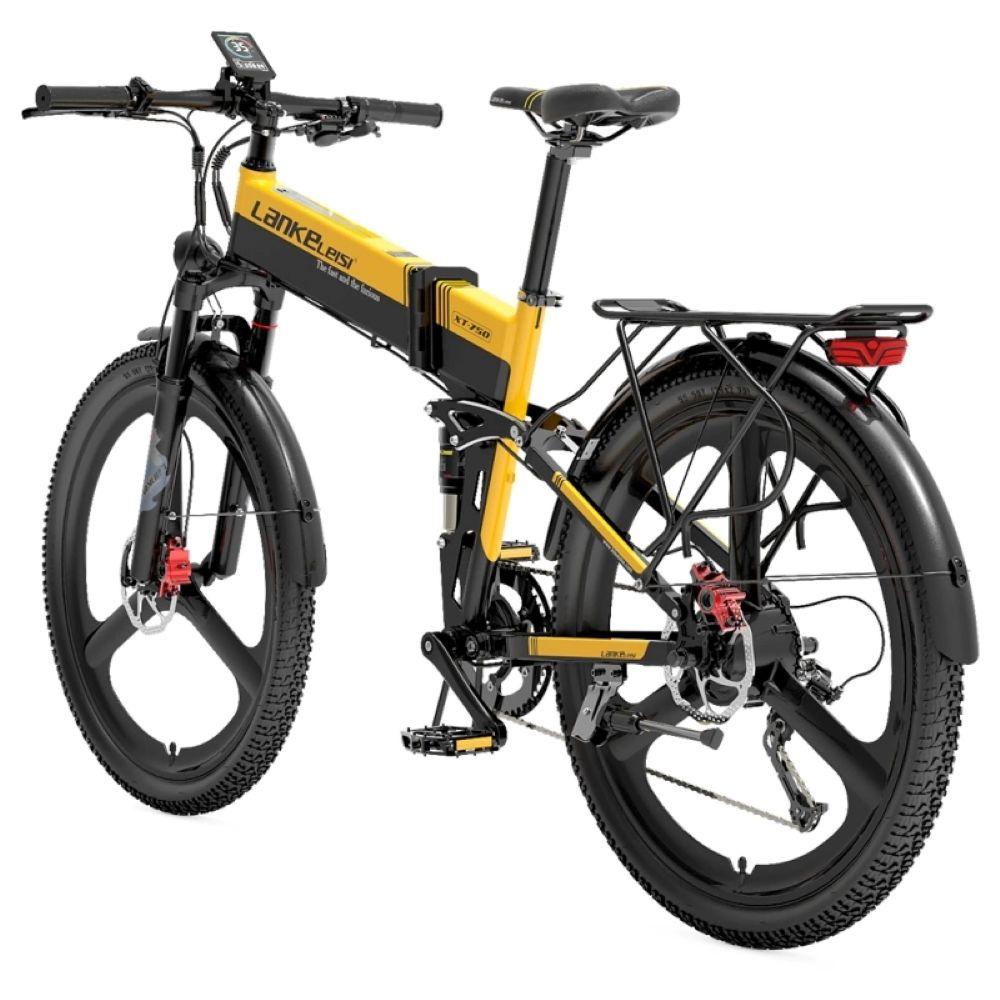 Foldable electric bicycle LANKELEISI XT750 Sport ,500W motor, a 48V 12.8Ah battery, a top speed of 35 km/h, a range of 110km, and 26*2.35 inch tires.