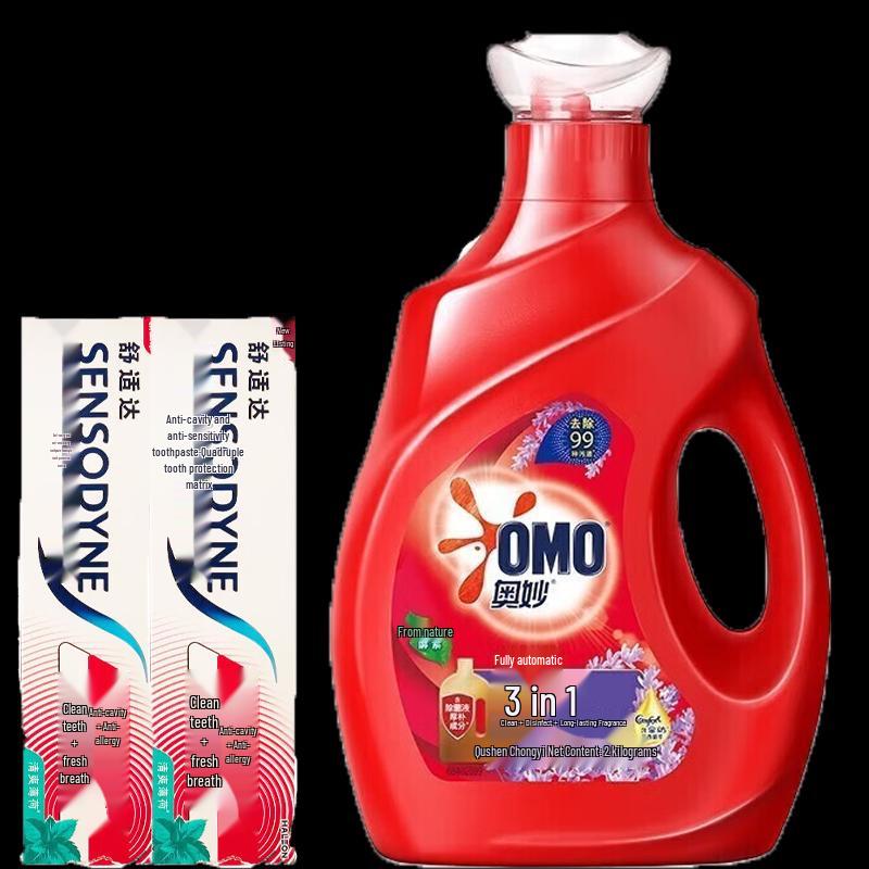 Sensodyne Fresh Mint Toothpaste & Omo Laundry Detergent Combo Pack