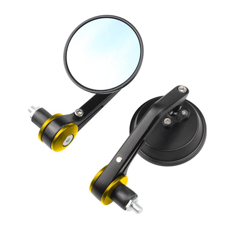 2pcs/Pair 7/8" Universal Motorcycle Rear View Mirrors Round Handle Bar End Foldable Motorbike Side for Cafe Racer CAR