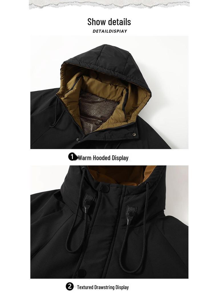 Men's Plus Size Casual Winter Down Jacket - Lightweight, Trendy, and Loose Fit