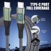 PD60W Dual Head Type-C LED Digital Display Super Fast Charger Data Transfer Braided Cord for Huawei Xiaomi Phone Charging Cable