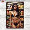Room Decor  Vintage Metal Tin Sign Sexy Supermarket Shopping Theme Retro Wall Art for Bar Cafe Restaurant Bedroom Bathro