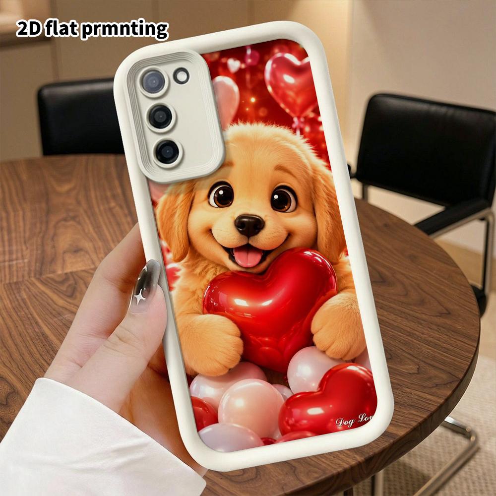 Phone Case: 2D Flat Samsung Galaxy A34 A35 M05 M06 S20 S22 S21 FE Plus 5G Gradient Protective Case, Red Heart Balloon, Christmas and Halloween Gift