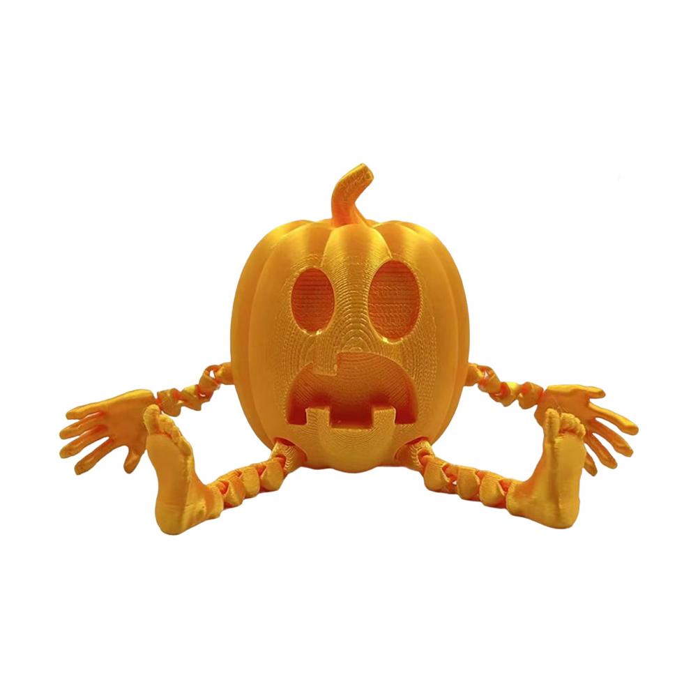 

Halloween 3D Printed Pumpkin Figurine Posable Pumpkin Fidget Toy Movable Pumpkin Action Figure Desktop Decoration Ornament Festi XXXL золотистый