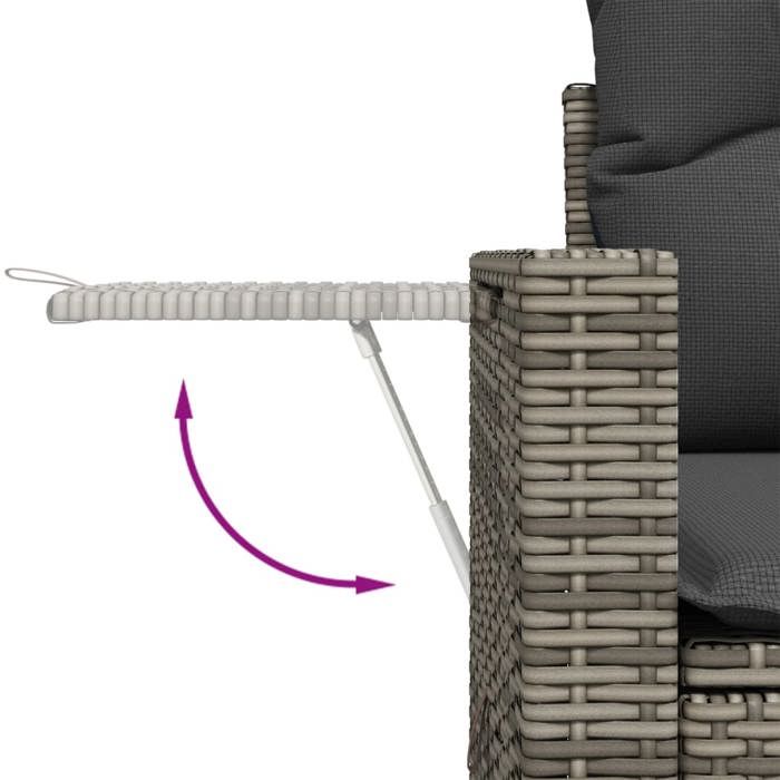 VidaXL Salon de Jardin avec Coussins 6 pcs, Canapés de Terrasse, Ensemble de Meubles de Patio, Mobilier d'Extérieur, Gris 3220189