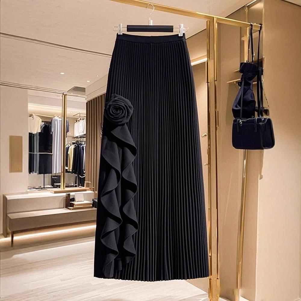 

Faldas Mujer Moda Sweet Maxi Midi Длинные тонкие розовые розовые нерегулярные юбки А-силуэта Винтажные женские юбки Harajuku one size чёрный