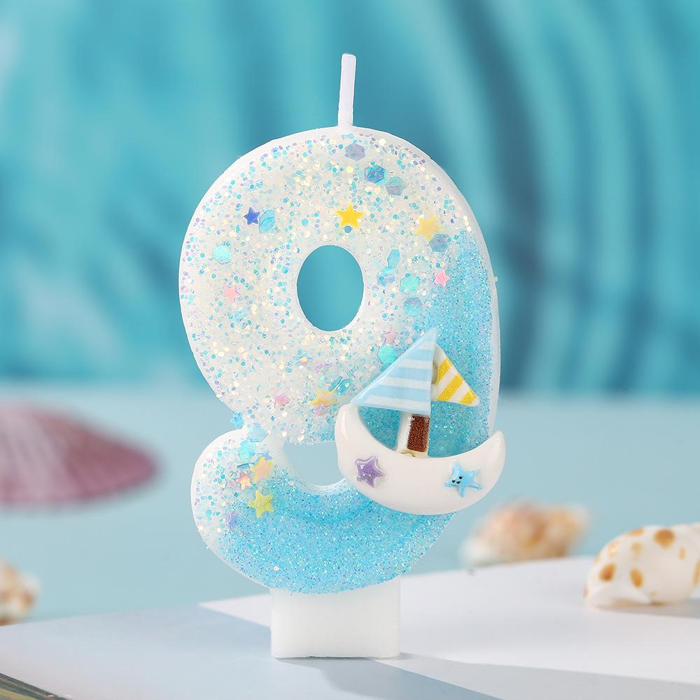 Smooth Sailing Ocean Series Digital Candles Handmade DIY with Small Boat Decoration Party Celebrating Creative Candles