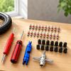Valves Cores Remover Tool Set for Cycles with Metal Service Hardware, Air Stem Coupler, and Dusts Shield Assortment for House Repair, Garage Repair,