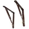 Tanabe Metal Industries Folding Shelf Brackets, 400mm, Brown, Set of 2
