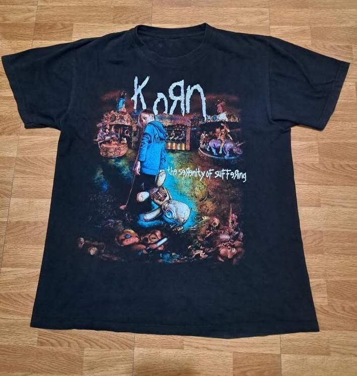 Vintage Korn The Serenity of Suffering Unisex Cotton Black T-shirt Size S-5XL Unisex T-Shirt XXL
