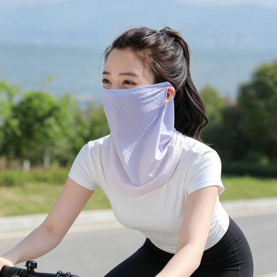 Summer Activities Face Guard Ice Silk Sunscreen Cover for Face Neck And Clavicle