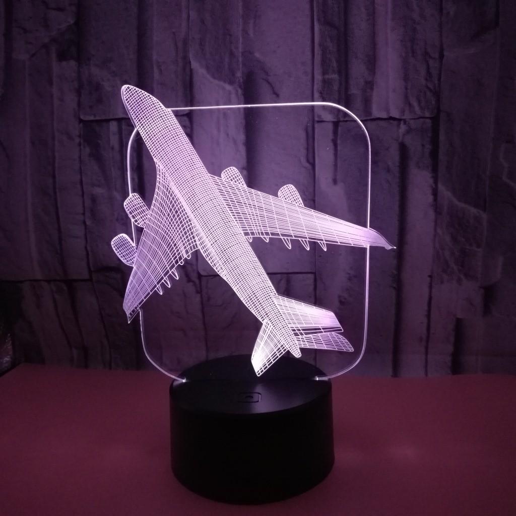 Airplane Usb Night Lamp With Remote Control And Multicolor Lighting For Kids Room