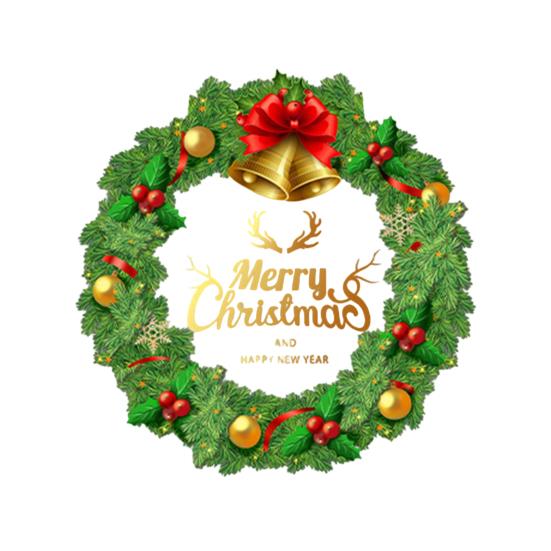 Yousheng Christmas Window Clings Large Christmas Wreath Decals with Bow Bells Balls Xmas Static Stickers for Glass Holiday Home Office Stores Decor