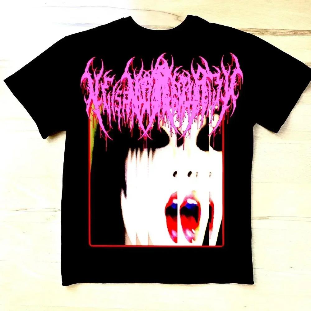 2025 Parent-Child Wear Men's and Women's Cotton Shin-Harajuku Vintage Drolandmiller Face Print Graphic Gothic Style Short Sleeve