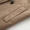 European and American Style, French Style, Women's Clothing, Fashion Lapel Pocket Decoration, Suede Effect Woolen Trench Coat