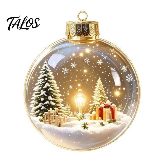 Festive Party Supplies Glowing Christmas Story Ornament, Mini Holiday Scene In Ball Hanging Decoration, Xmas Tree Ornaments Light Up Acrylic