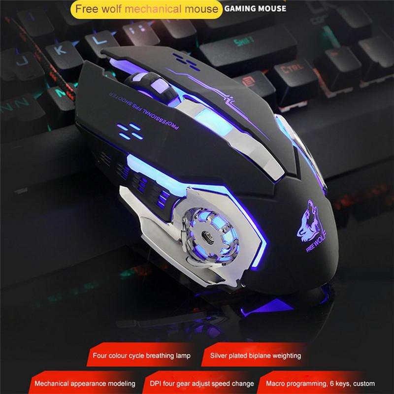 Mechanical Gaming Mouse Wired Glowing Macro Definition Chicken Eating Desktop Usb 3200dpi