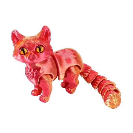 

3D-напечатанный кот, артикулированный, милый кот, фиджет-игрушка, настольный питомец с подвижными суставами, игрушка для снятия стресса для дома, офисного стола, класса D