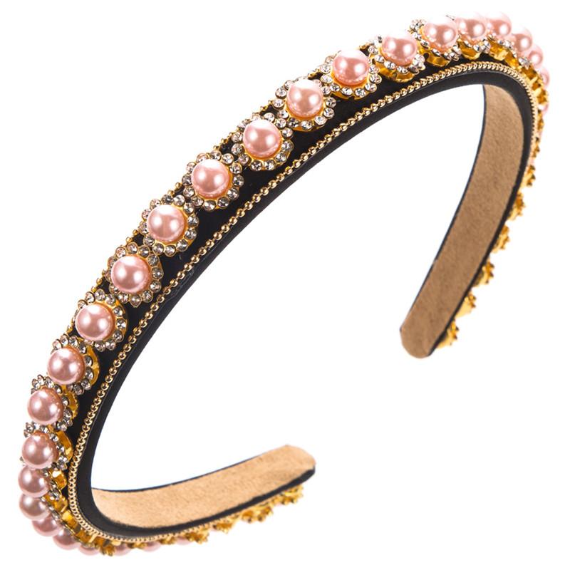 Elegance Retro High Hair Accessories Fashion Thin Pearl Headband Female Sense Dinner Party Edges Baroque