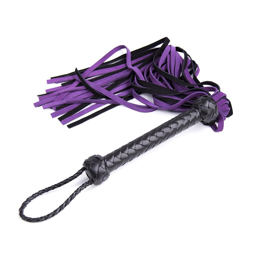 Fetish Slave PU Leather Whip Flogger Handle Master Spanking Paddle Knout Flirt  Adult Game Erotic Sex Toys for Women Couples