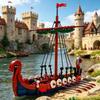 Modelo de Brinquedo de Navio Longo Viking - Kit de Exibição Colecionável de Navio Pirata Medieval, Conjunto de Montagem de Embarcação Náutica, Decoração de Mesa para Casa