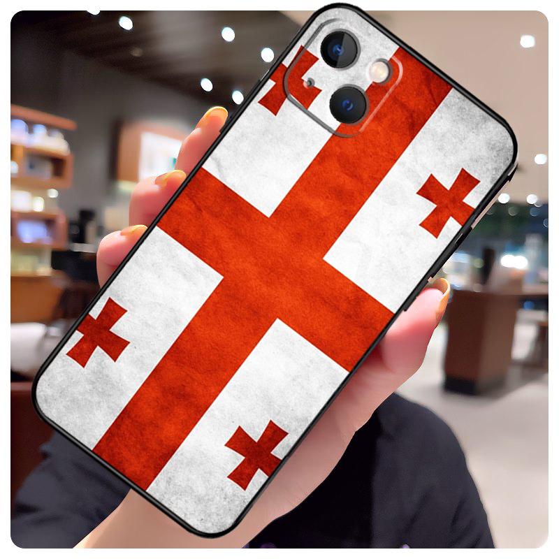 Georgia Grunge Flag Case For iPhone 11 14 12 13 Pro Max X XR XS Max 6S 7 8 Plus SE 2020 12 13 Mini Soft Cover